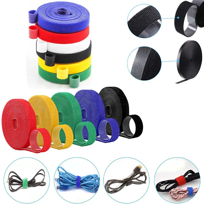 

5Meter/Roll Cable Ties Reusable Loop Bundle Self Adhesive Fastener DIY Accessories Double-sided Clip Wire Holder Management