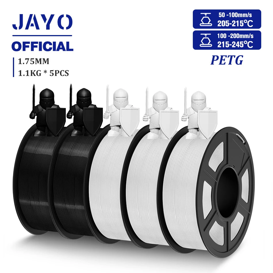 JAYO PLA/PLA META/PETG/SEIDE/PLA+/Holz/ABS/Marmor 3D-Druckerfilament 1,75 mm 5 kg 3D-Druckmaterialien für 3D-Drucker und 3D-Stift