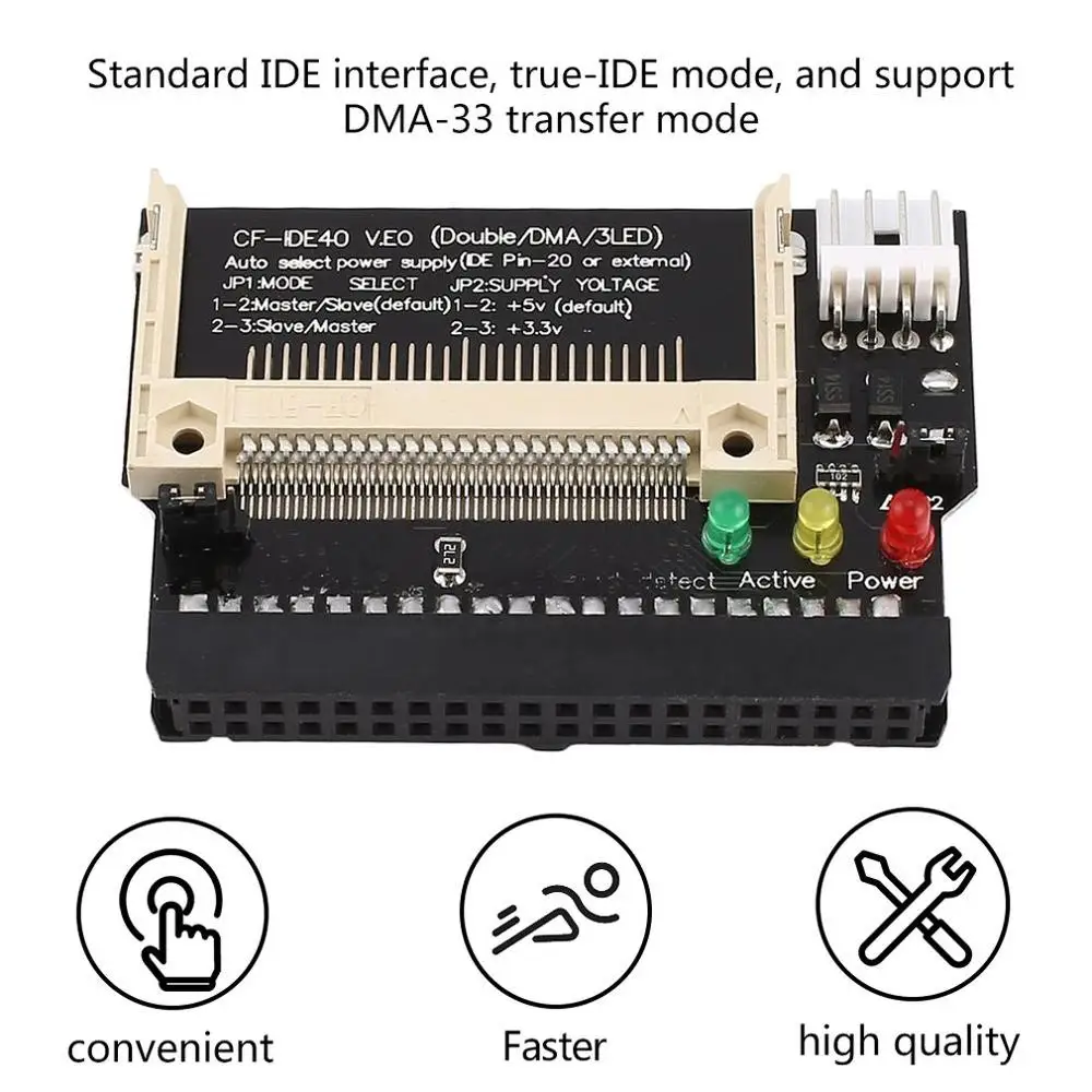 

Compact Flash CF To 3.5 Female 40 Pin IDE Bootable Adapter Converter Card Standard IDE Interface True-IDE Mode for PC Hard Disk