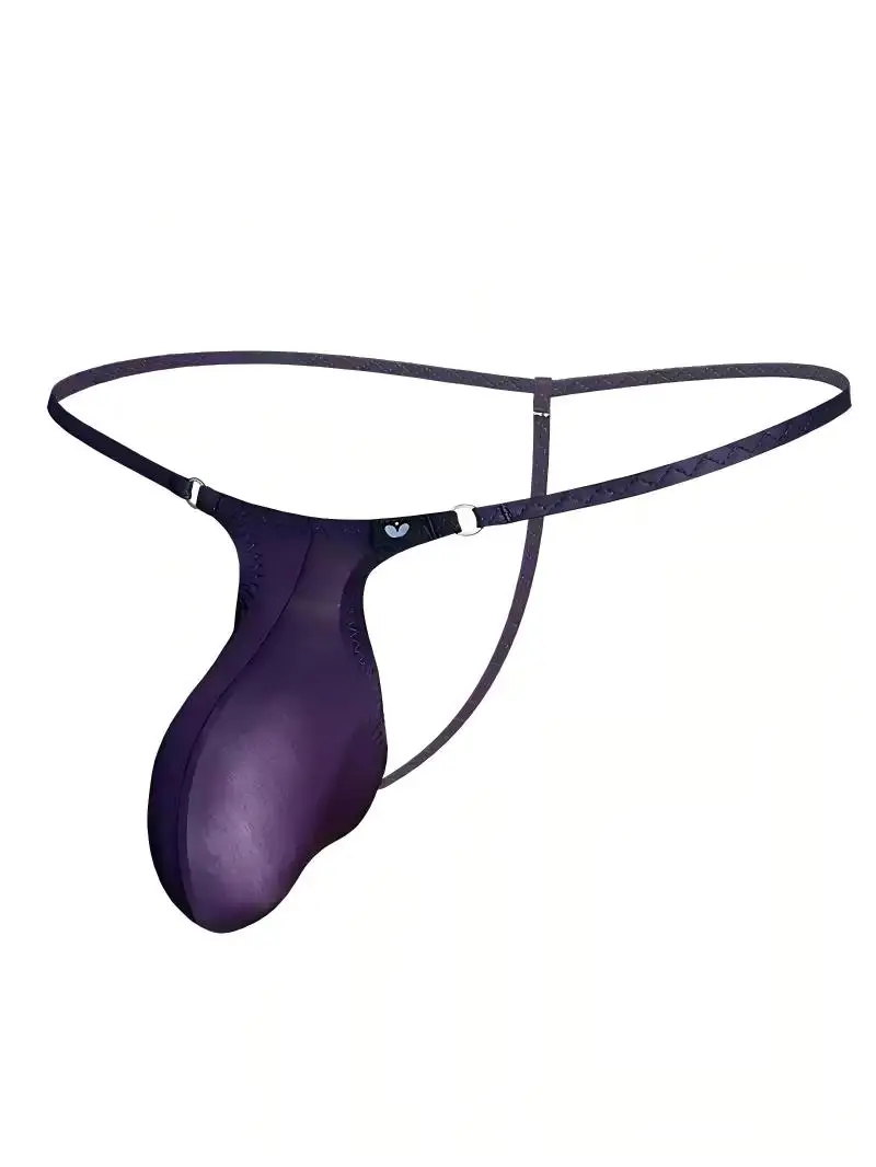 

Men's Ice Silk Low Waist Thong Underwear Thin High Elasticity Transparent One Rope Design Sexy Pure Desire Men's Briefs