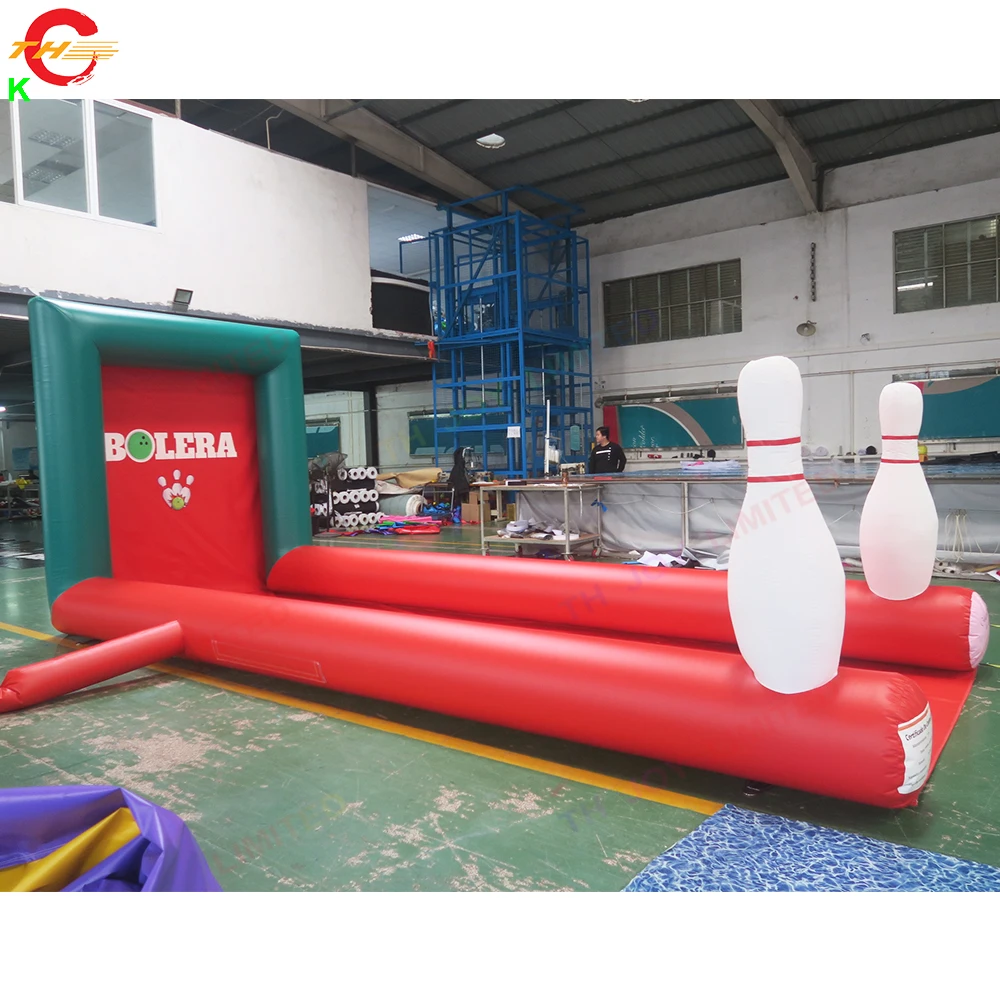 Fast Shipping 6x2.5m Inflatable Bowling Ball Arena Interactive Carnival Inflatable Bowling Lane Playground Sports Entertainment