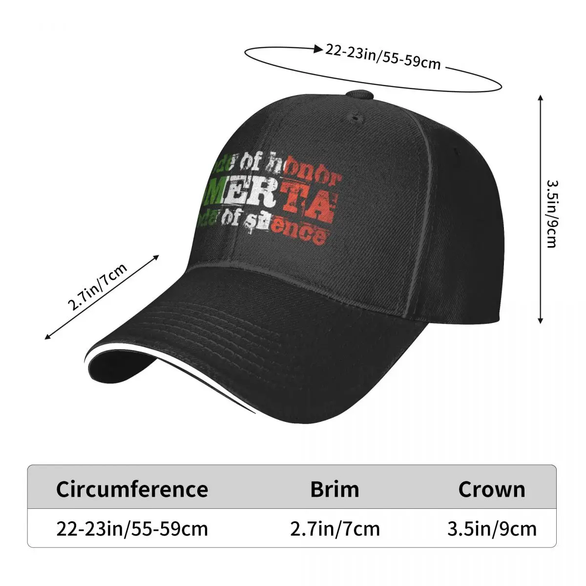 Italian Code of Honor Omerta Code of silence Italia Baseball Cap Brand Man cap Trucker Hat Mens Caps Women's