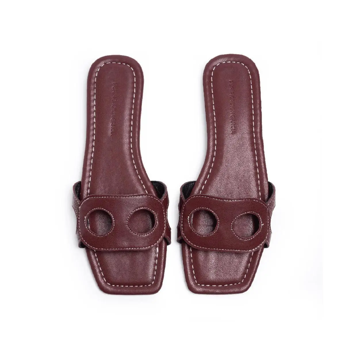 PG Damen-Sandalen mit quadratischer Zehenpartie, flach, mit doppelten Ausschnitten, zum Überziehen, lässig, für den Sommer, den täglichen Gebrauch, Strandpantoffeln – Detail 8