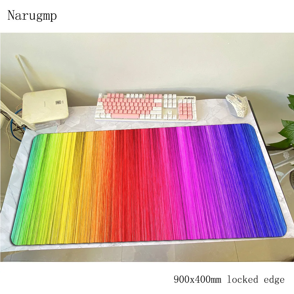 Rainbow mouse pad New arrival Computer mat 900x400x3mm gaming mousepad large locked edge padmouse keyboard games pc gamer desk