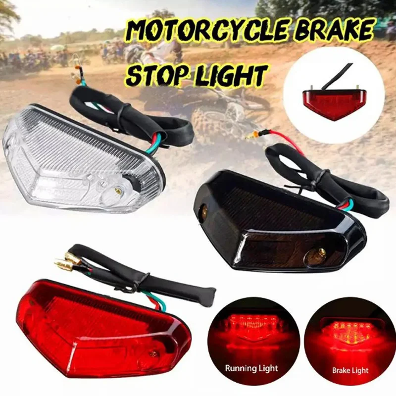 Universal 12V Motorcycle Tail Rear Light Lamp Taillight Motor Brake Stop Lights License Plate Light Equipments Parts Access