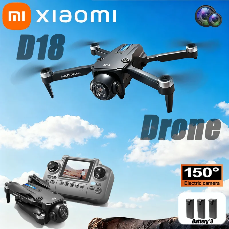 Xiaomi D18 الطائرة بدون طيار المهنية HD كاميرا مزدوجة مع شاشة التحكم عن بعد تجنب العوائق 5G واي فاي كوادكوبتر التدفق البصري بدون طيار