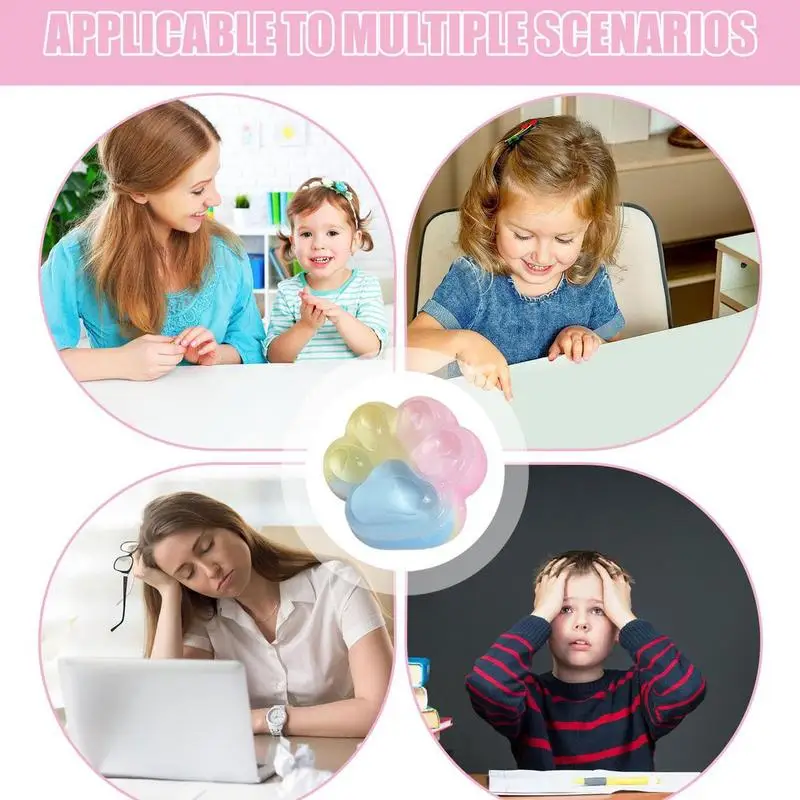 Pinch Cat Paw Cute Soft Squeeze Pinch Cat Paw Multi-Functional Sensory Cartoon Fidget Goodie Bag Stuffers For Children's Day