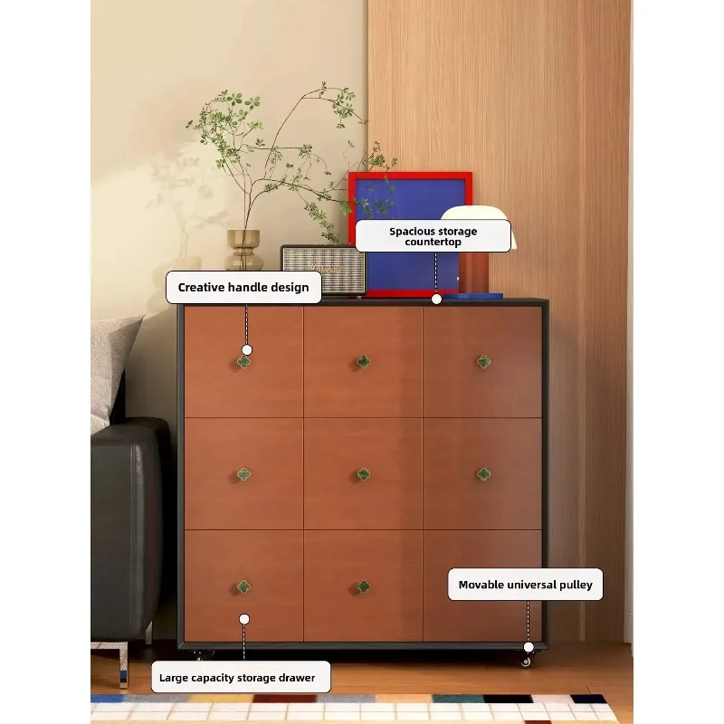 GZ-1   Movable Nine Dou Solid Wood Antique Living Room Sofa Side With Wheel Entrance Storage Cabinet
