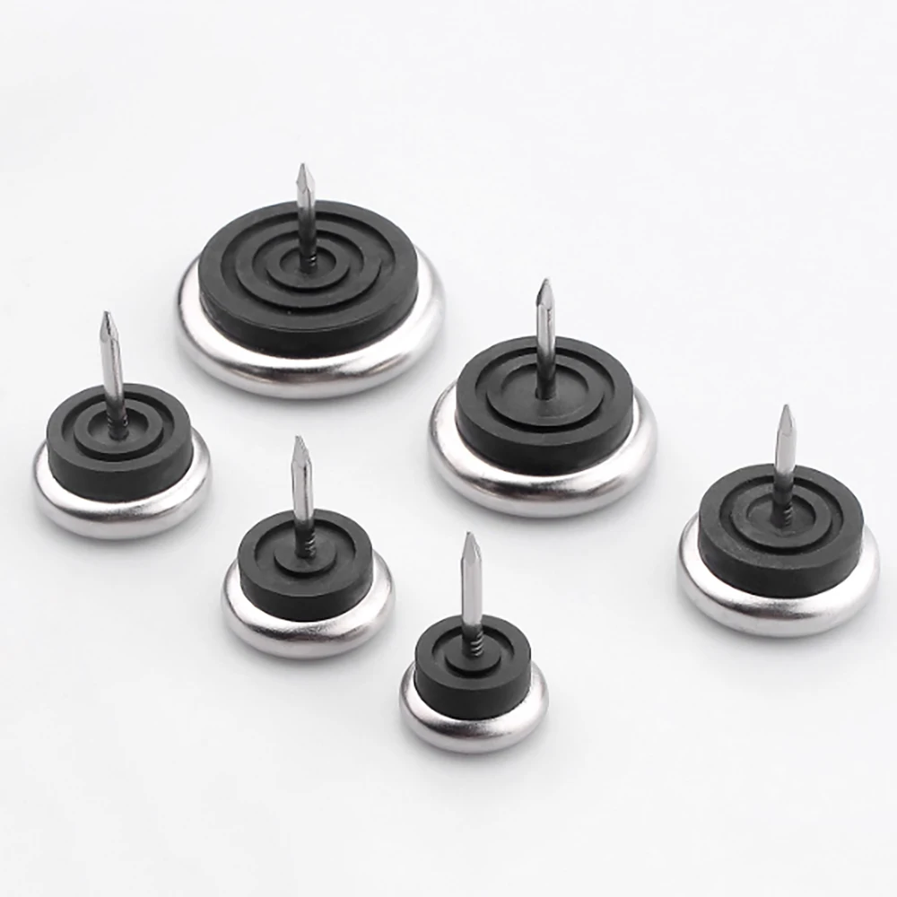 Silvery Foot Pad Furniture Stainless Steel Foot Nails Anti Slip Tables Chairs Sofas Cabinets Foot Nails Dia 19/23/27/32/40mm