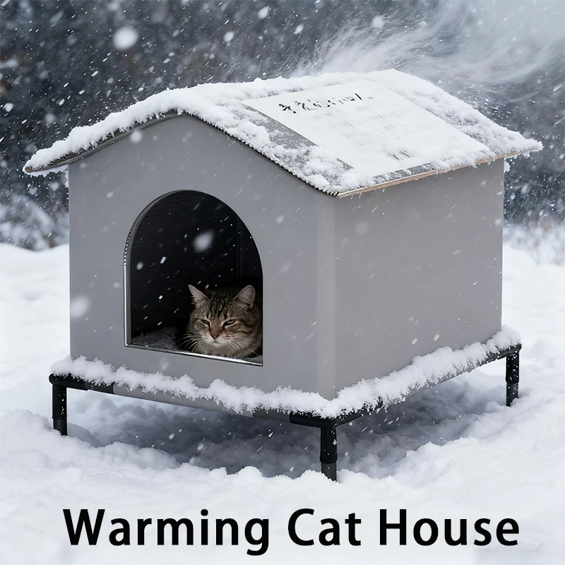 

All-Season Outdoor Cat House,Oxford Cloth Classic Design Durable Construction Spacious Interior for Stray Cats,Small Animals