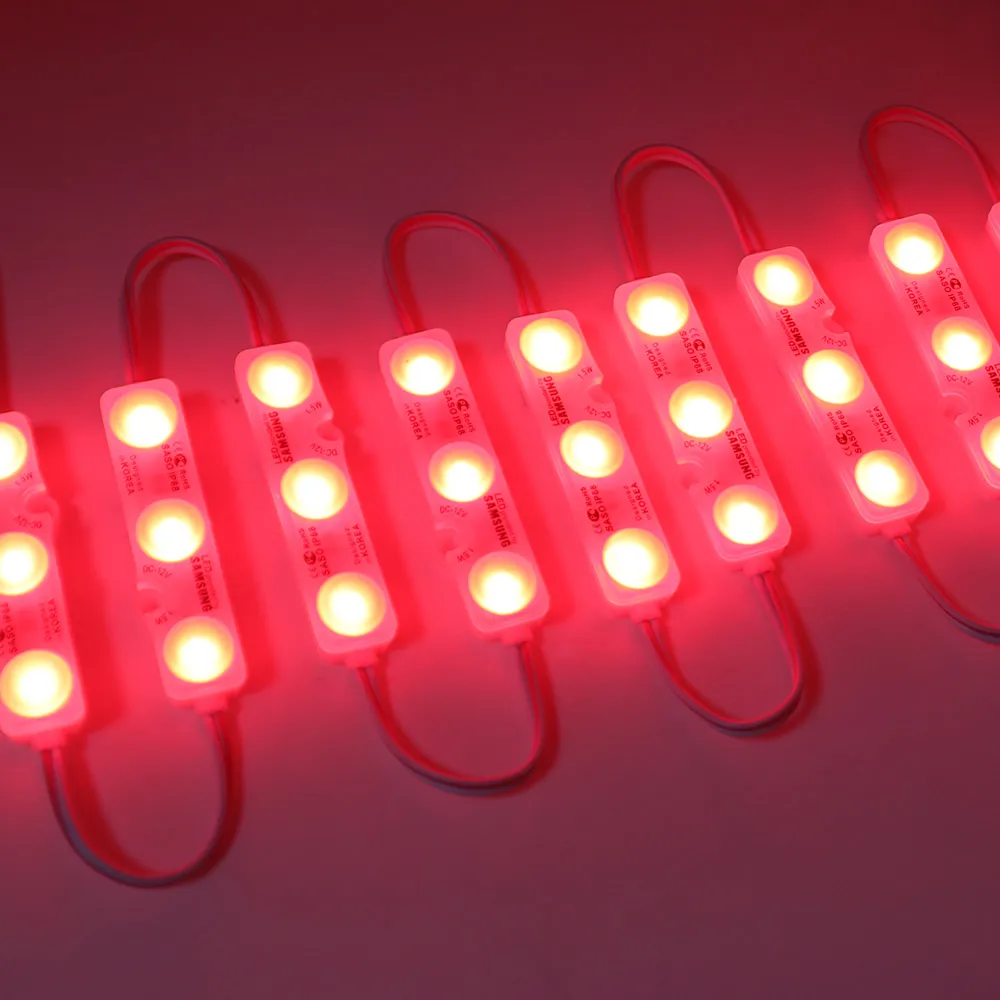 Módulo de luz LED de 12V de CC, 3LED, 1,2 W, superbrillante, diseño publicitario, lámpara de módulo IP68 5630, luz de fondo de señal LED