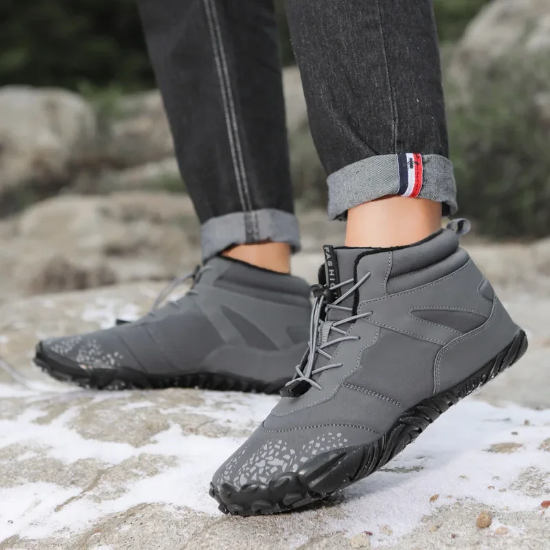 2025 Winter Booties Men Snow BareFoot Casual Shoes Outdoor Work Shoes Ladies Warm Fur Men Ankle Shoes Male Snow Boots Big Size