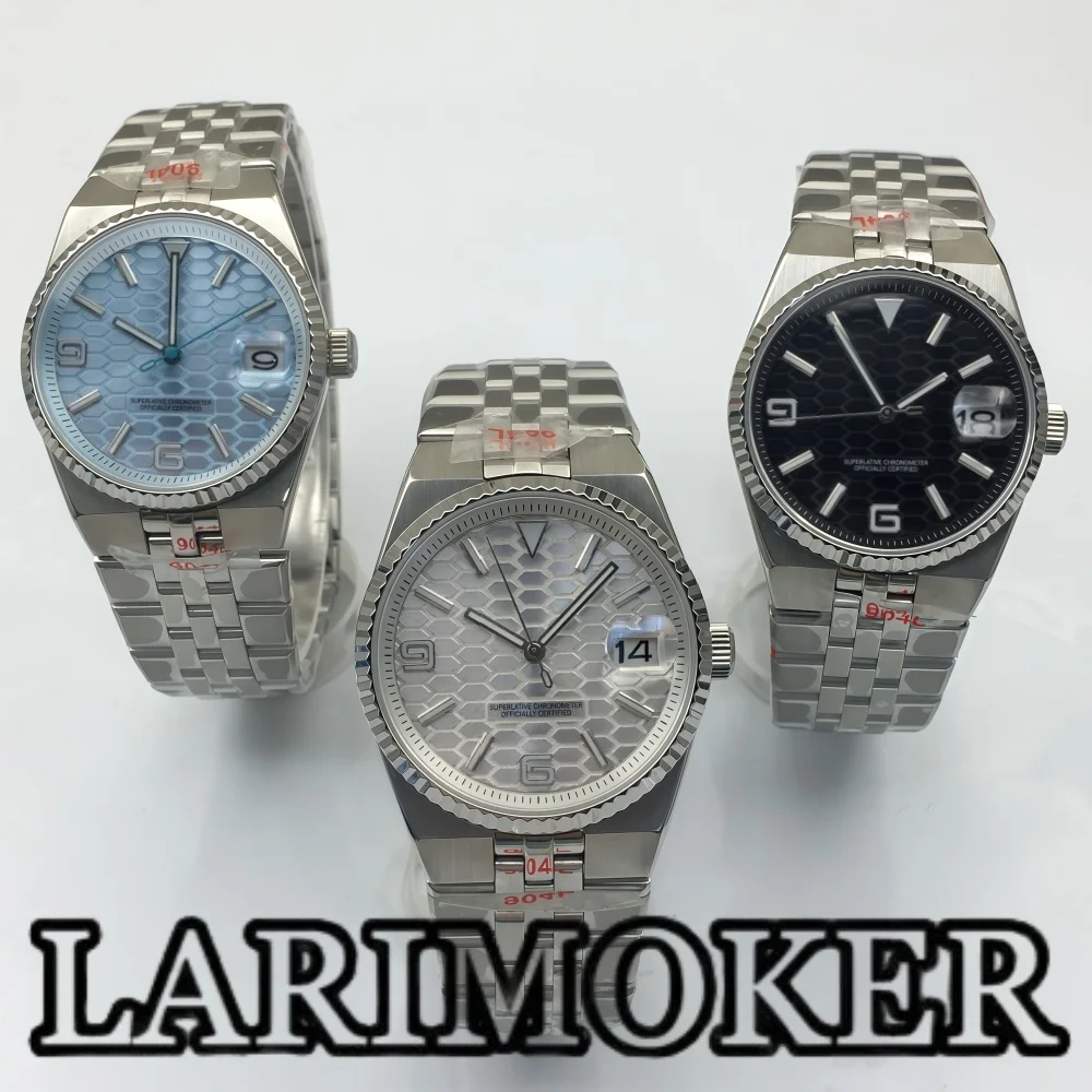 

LARIMOKER NH35 модные 36 мм/40 мм полированный корпус с сапфировым стеклом автоматические мужские часы наручные часы с календарем из нержавеющей стали