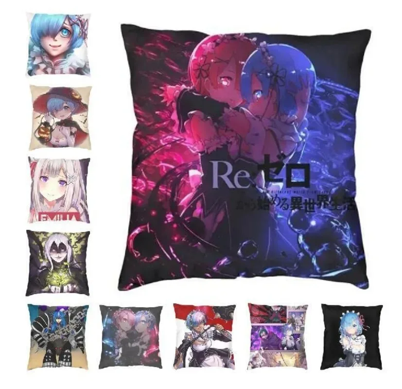 Pillow Cover Decoration Re Zero Chair Pillowcase Cushion Print Decor Cushions