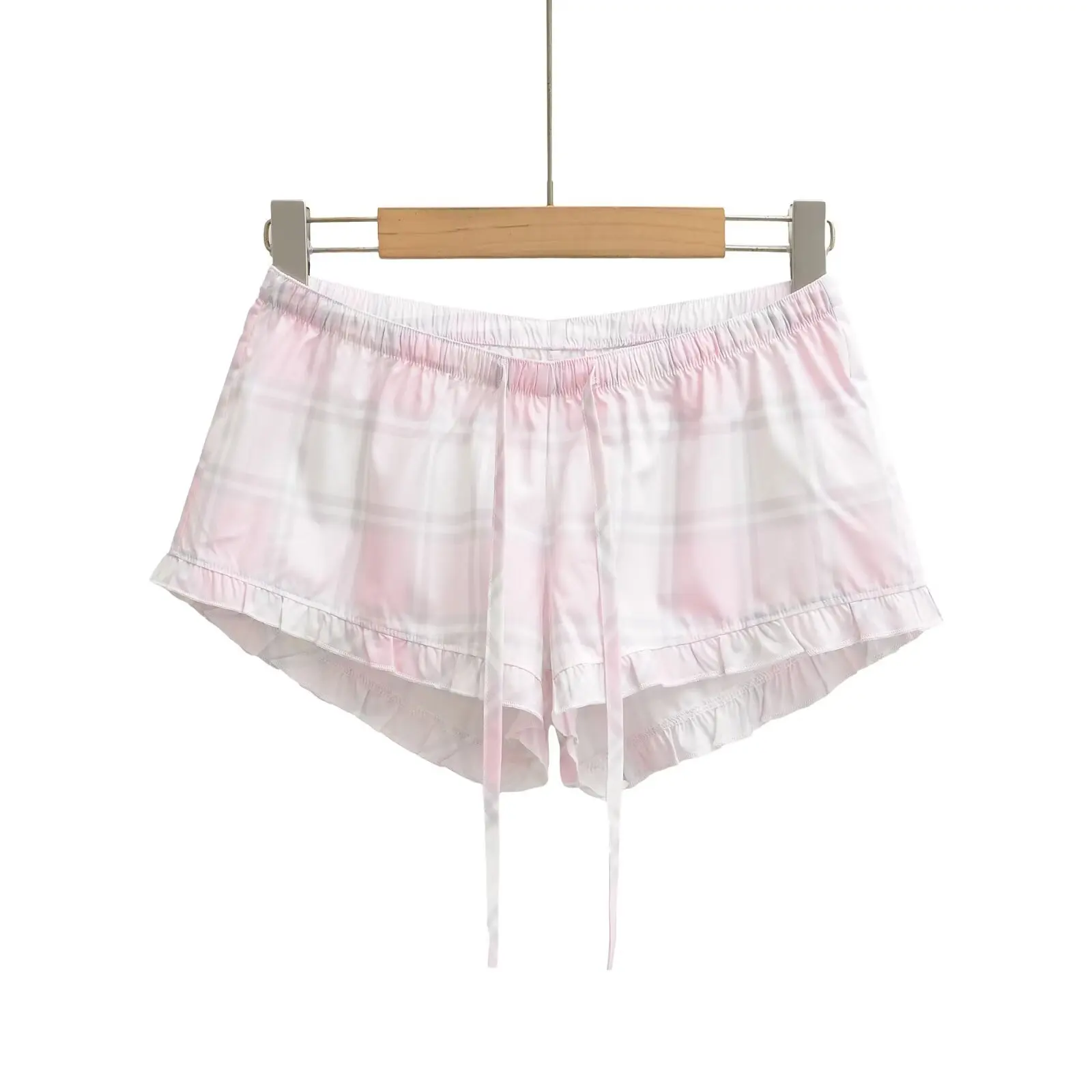 Sweet And Spicy Checkered Low Waist Shorts Women's Casual Pants Highlighting Body Shape And Butt Lifting Trendy Hot Pants