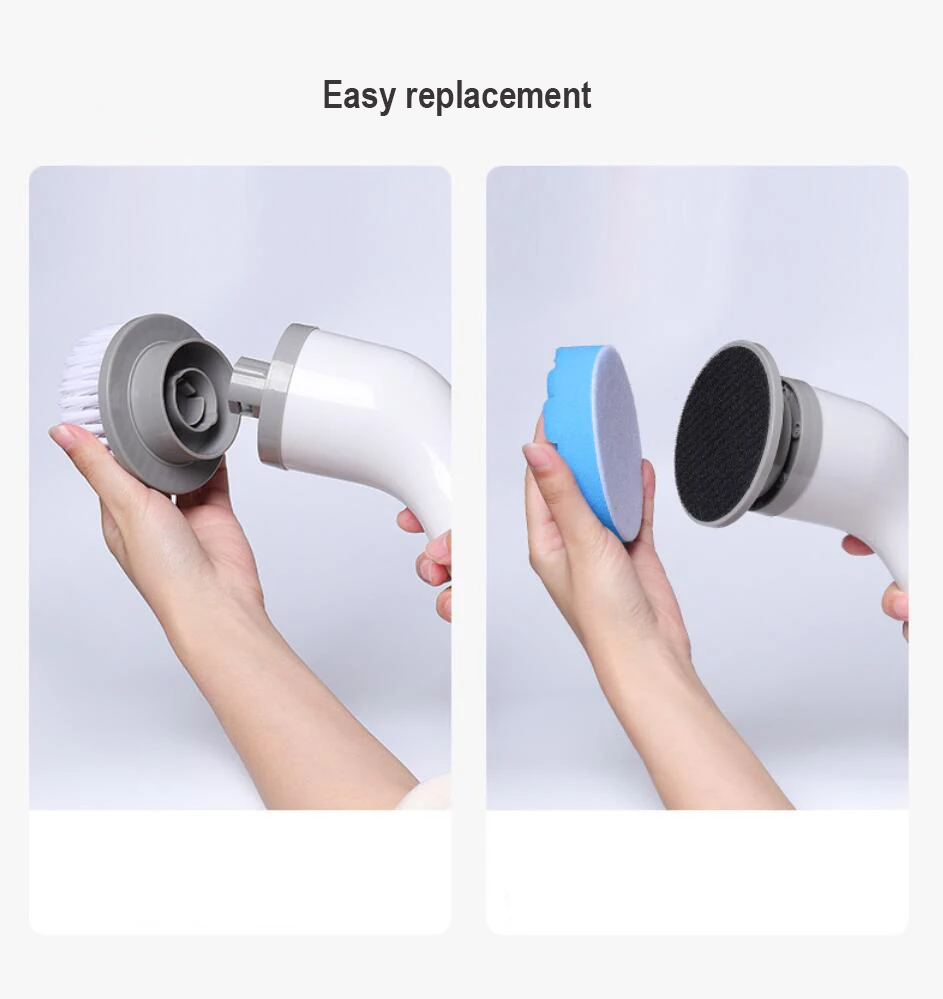 9-in-1 다기능 충전식 플라스틱 가정용 전동 청소 브러시 휴대용 접이식 디자인