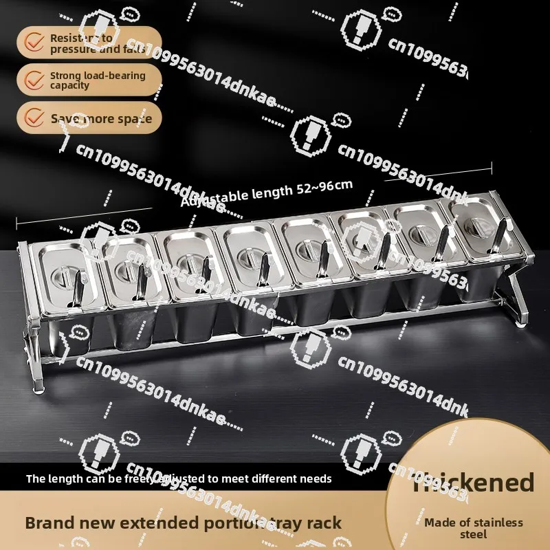 

Stainless Steel Parts Basin, Extended Telescopic Frame, Seasoning Display Box, Milk Tea Shop, Jam Grid Powder Square Box