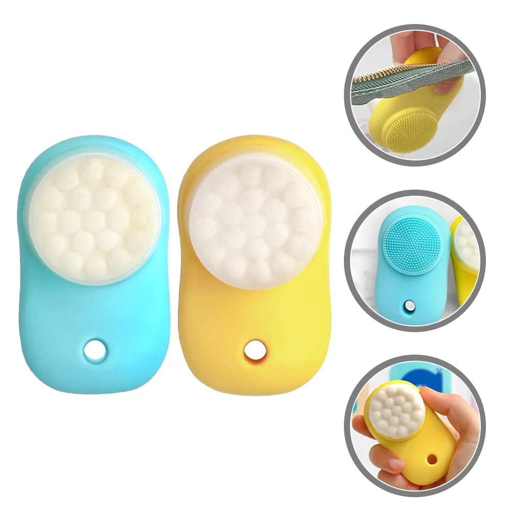 2-delige exfoliërende gezichtsborstel Dubbelzijdige reiniging Gezichtsmassage Scrubber Make-up scrubbers Silicagel