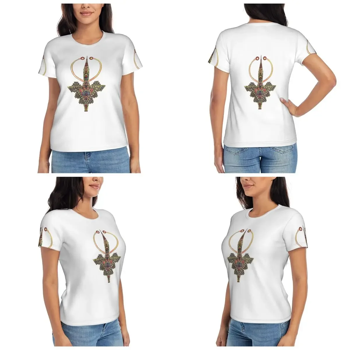 Kabyle Jewelry Amazigh Morocco T-Shirt for Women Crew Neck Streetwear T Shirts Women's Tees Short Summer Clothes Tops