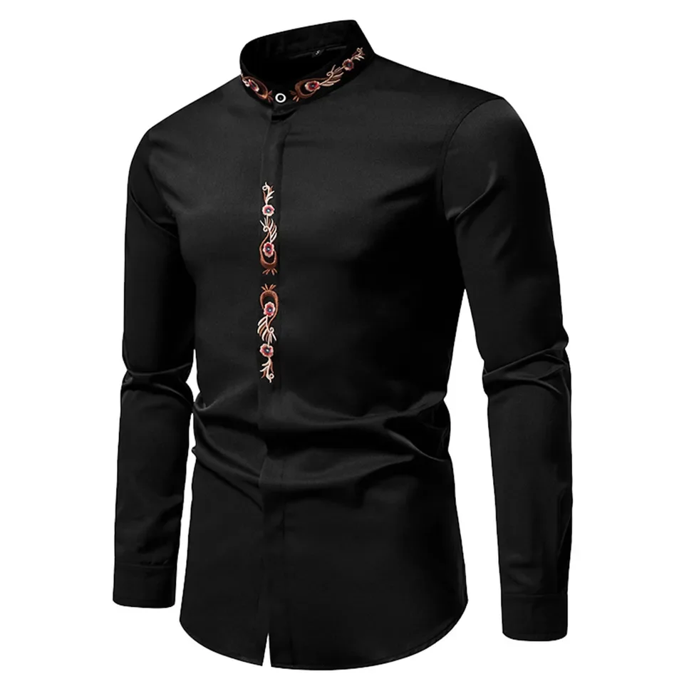 2025 Classic Fit New Men'S Shirt Men Winter Single Breasted Casual Lapel Leaf Print Beach Long Sleeve Vacation Outdoor рубашка