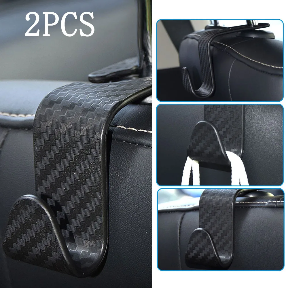 

2Pcs Car Back Seat Organizer Holder Car Seat Universal Hook Hanger Storage Clips For Bag Handbag Auto Interior Accessories