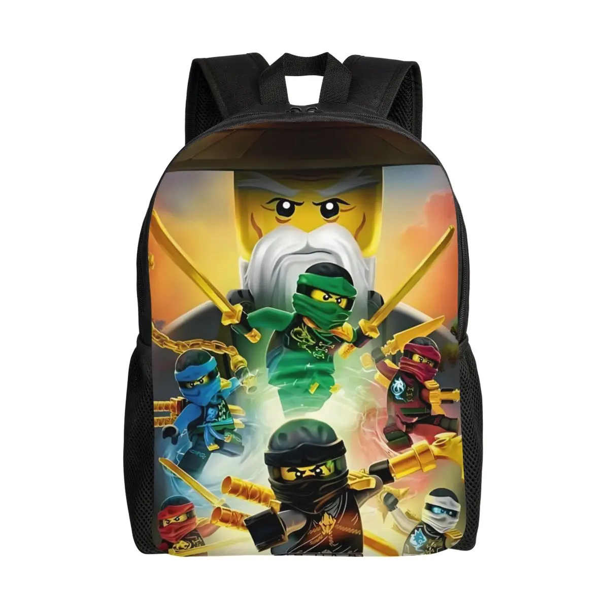 

Анимационные рюкзаки N-Ninjagos Battles для мужчин и женщин, базовая сумка для книг для школы, колледжа, сумки для боевых искусств