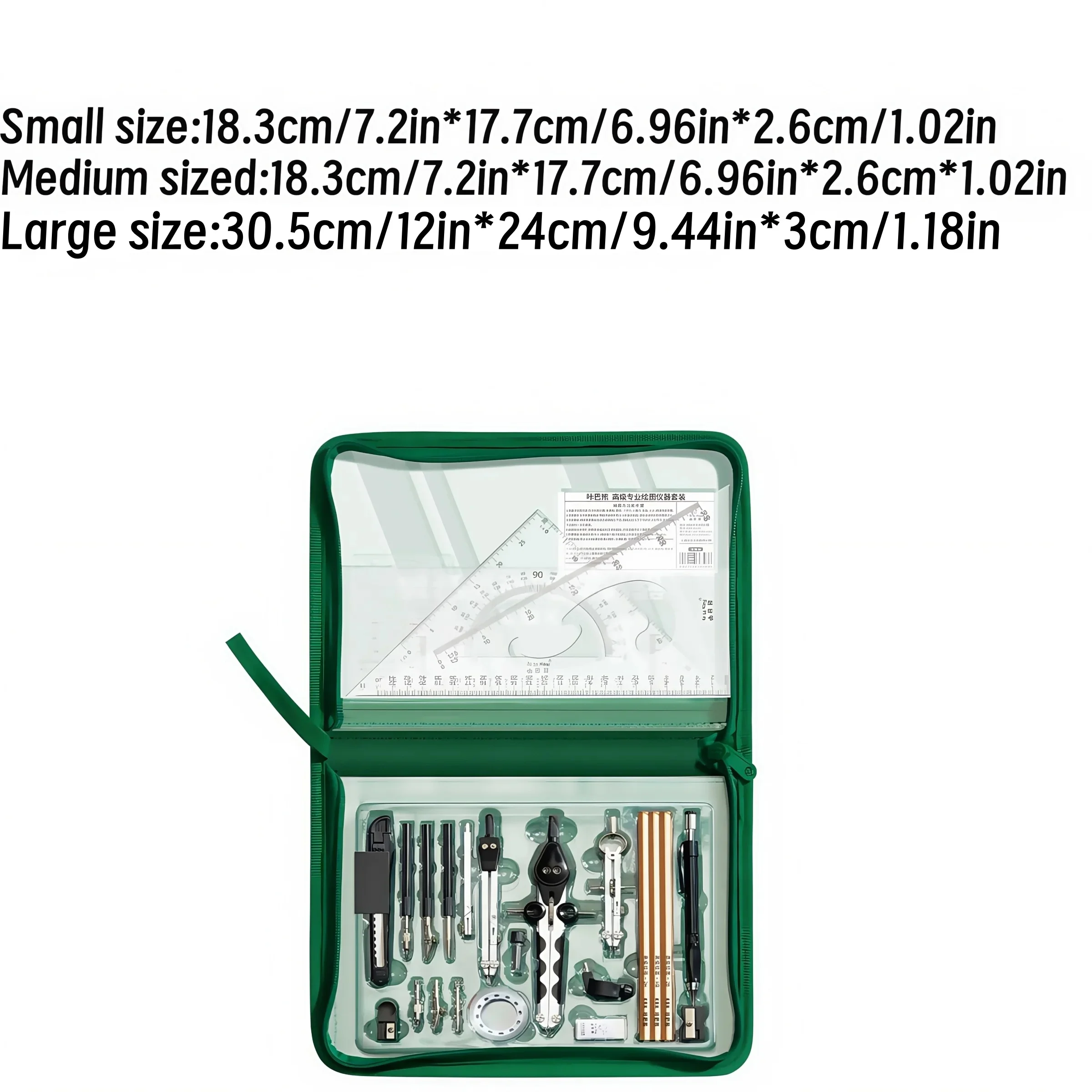 Premium Drawing Tool Set, Stainless Steel, Precision Tools, CAD, Multi-Function Measurement for School Drawing Measurement