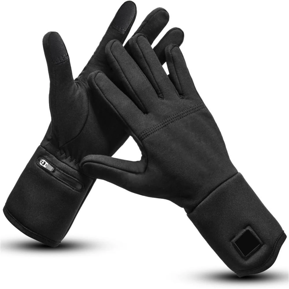 7.4V Heated Glove Liners, Electric Rechargeable Waterproof Touchscreen Winter Thermal Gloves for Men Women, Skiing Cycling