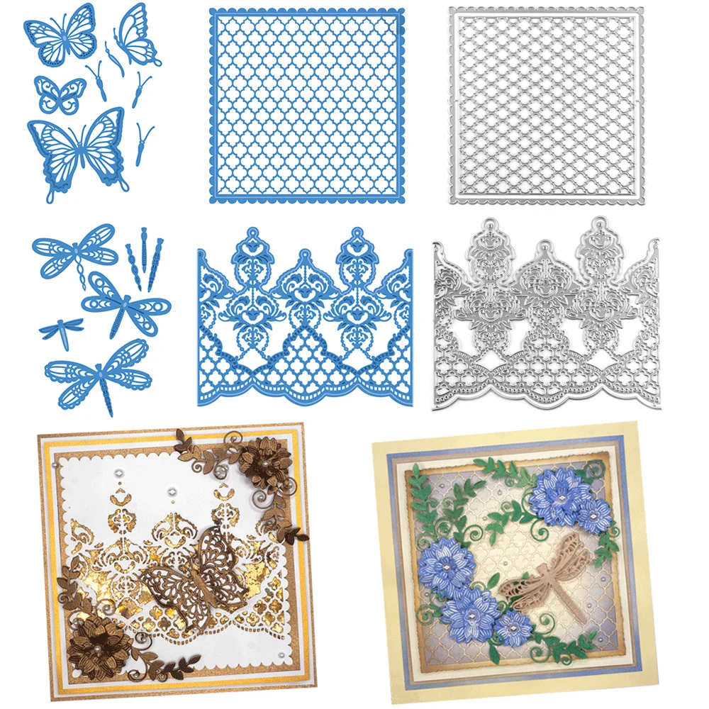 Schmetterlinge, Libellen, Gitter, Metall-Stanzformen, Prägestanz für DIY-Kartenherstellung, Scrapbooking, Bastelbedarf