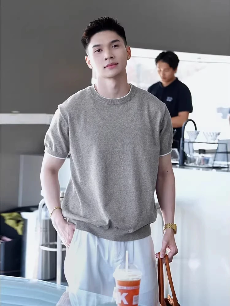 

Легкая мужская футболка с коротким рукавом и круглым вырезом из смесового хлопка и льна, приталенного кроя, летняя, дышащая, повседневная, в нескольких цветах.