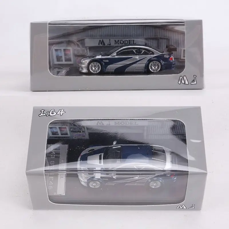 MJ 1:64 M3 GTR E46 سبيكة موتور مركبة دييكاست نماذج ألعاب السيارات جمع هدايا عيد الميلاد الصبي