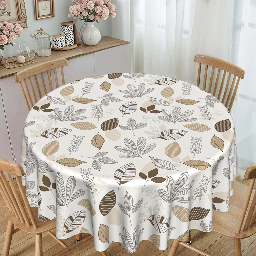 JIT, 1pc Autumn/Winter Classic Simple Fallen Leaves Patterned Kitchen/Dining Round Tableclothzyc