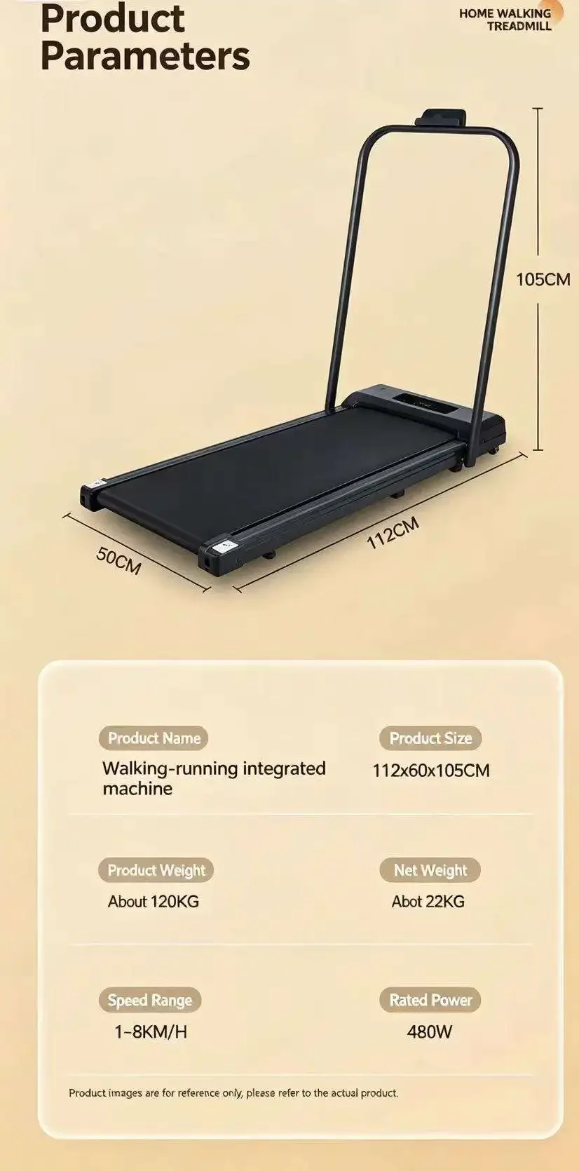 JMZ Treadmill Portable Folding Home Gym Fitness Equipment Manual Incline Bluetooth Speaker for Adults Compact Design Small