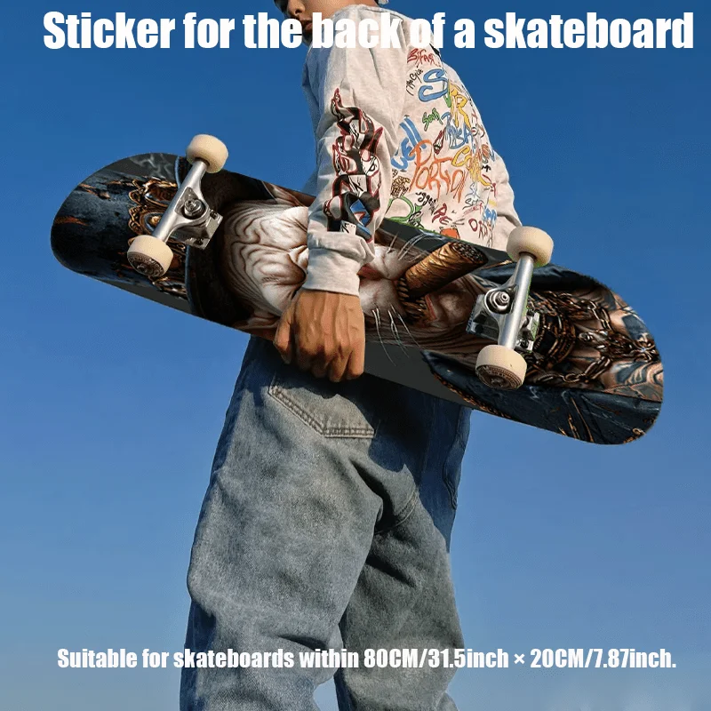 

1 flat "Handsome Street Punk Cat Boss" retro skateboard sticker suitable for double skateboard scooter sticker cool sports