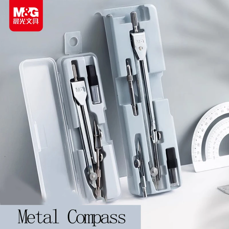 M&G Compass Drawing Tool Metal Geometric Protractor Engineering Protractor Drawing Tool, Suitable for Students and Carpenters