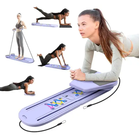 Pilates Board Reformer Set 15in1 Foldable Ab Core Trainer for Home Workout Portable Multifunctional Pilates Machine for Women a