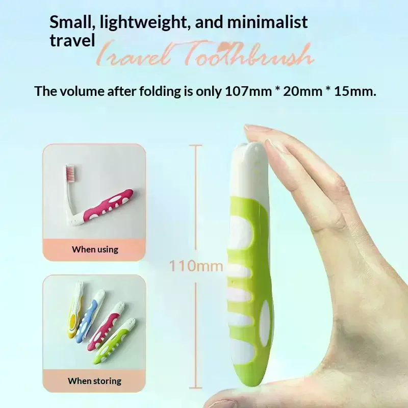 2Pcs Portable Foldable Travel Outdoor Camping Toothbrush Tooth Brush Hygiene Oral Tooth Cleaning Tools Folding Toothbrush