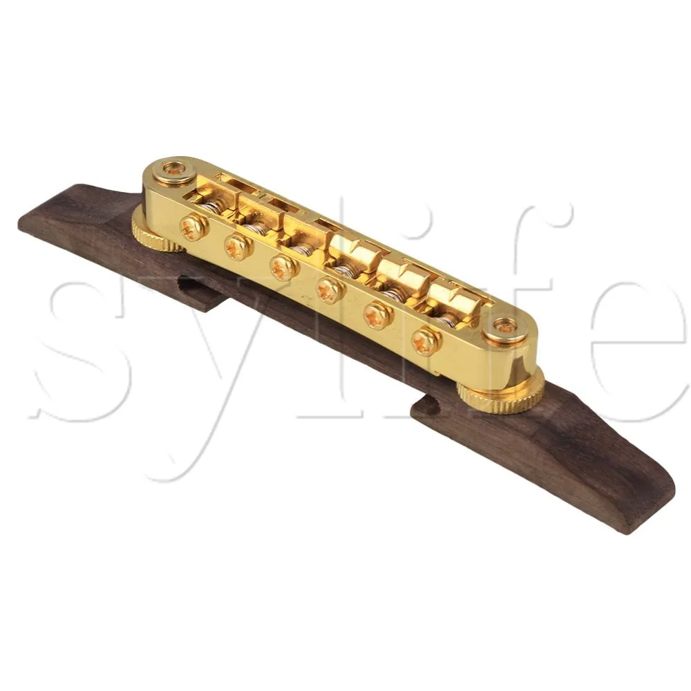 Rosewood Height Adjustable Bridge For Archtop Jazz Guiar Gold Plated