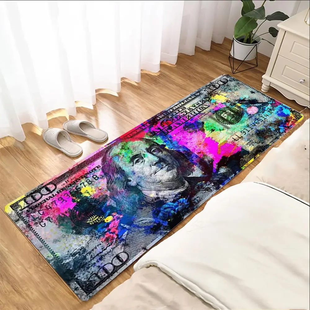 Hallway Entrance Doormat Dollar Money Pattern Living Room Floor Rugs Home Decor Kitchen Absorbent Carpet Anti Slip Bathroom Mat