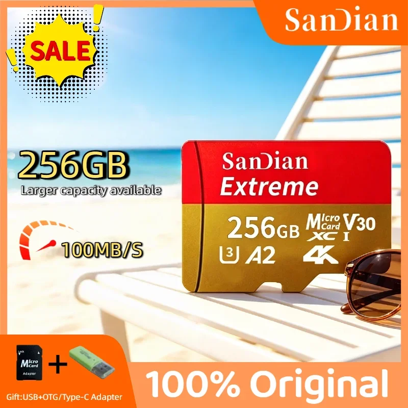 256GB Micro TF SD Card For PC Smartphone Flash Cards Memory Card High Speed Memory SD Cards UHS 1 Class 10 Storage Card Titan