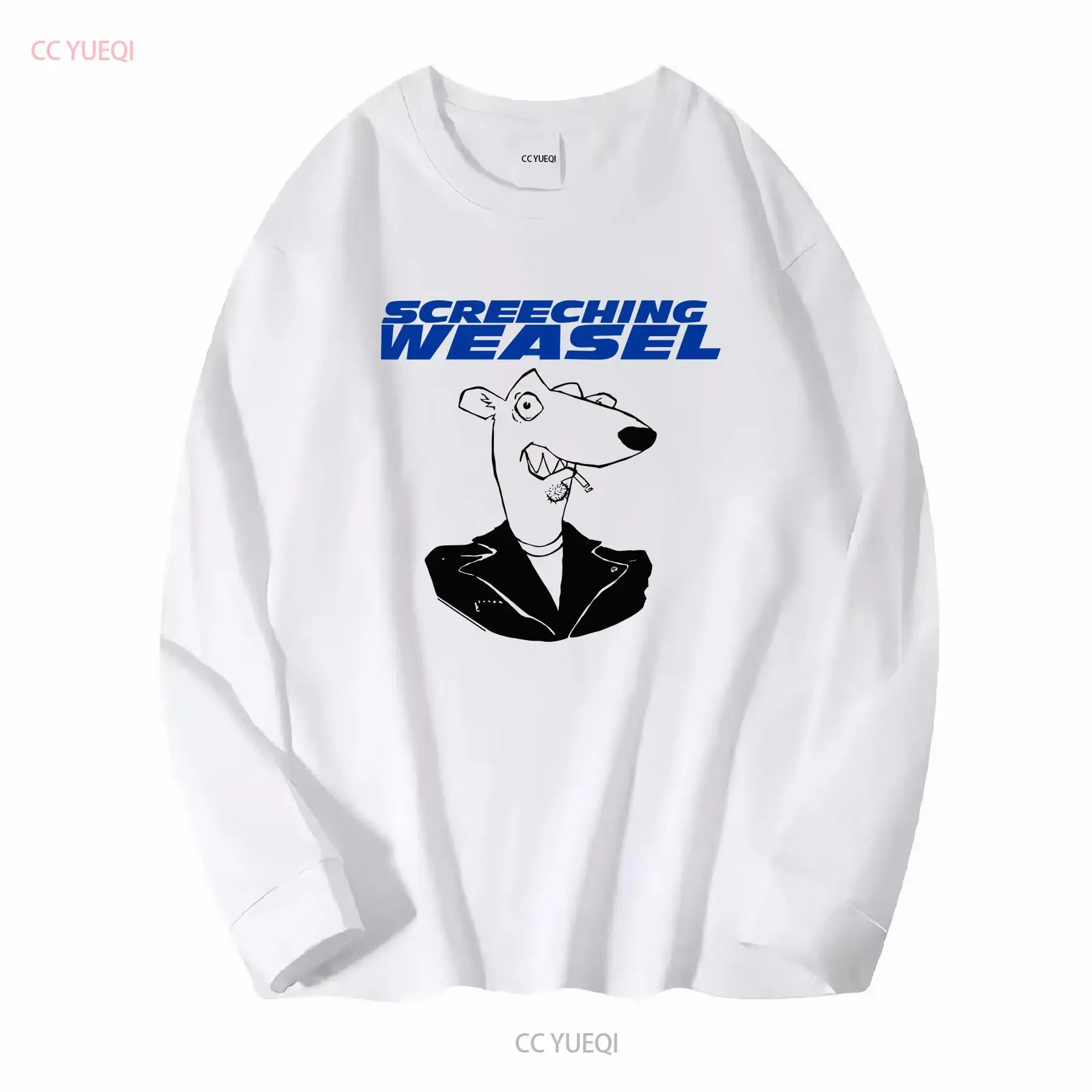 Screeching Weasel 90s Band For Fan White S 2345XL T Shirt long or short sleeves vintage Washed Stretched Casual Stylish Unisex