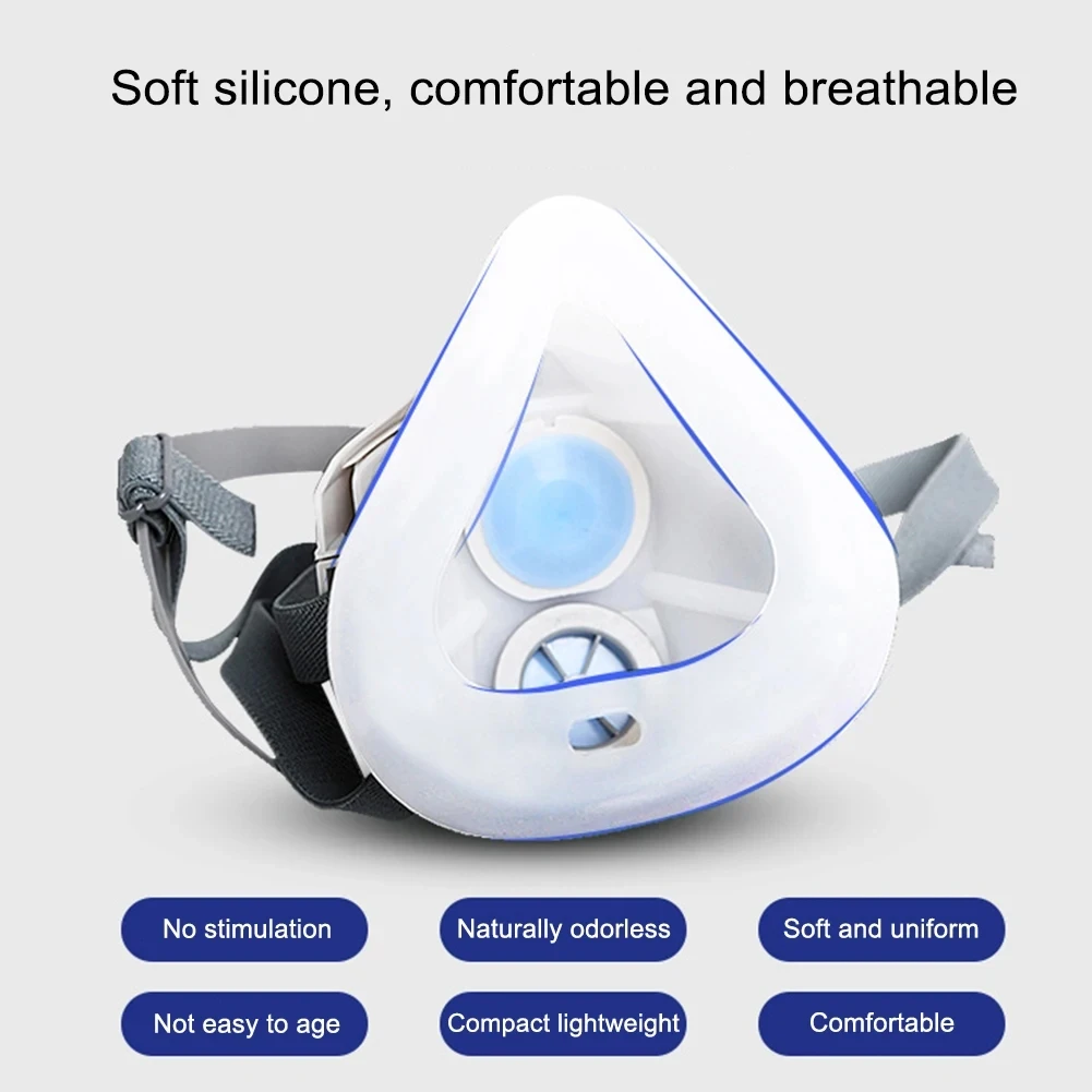 Reusable Washable Dust-proof Gas Mask Respirator Half Face Anti Haze Fog Safety Construction Grinding And 1201 Filter Accessory