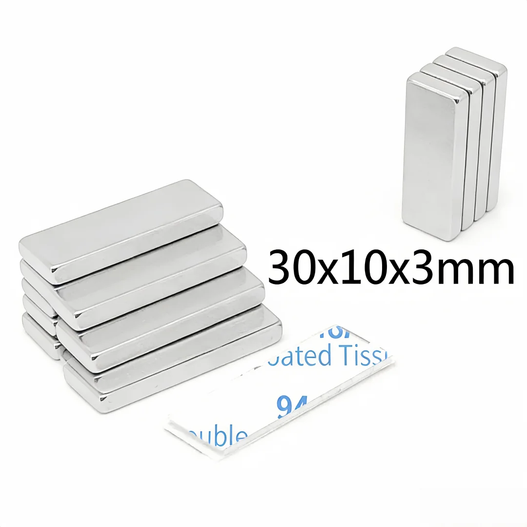 30x10x3 Block Powerful Strong Magnet With Self Double Sided Adhesive Tape 30x10x3mm For Home Refrigerators,Offices DIY 30*10*3