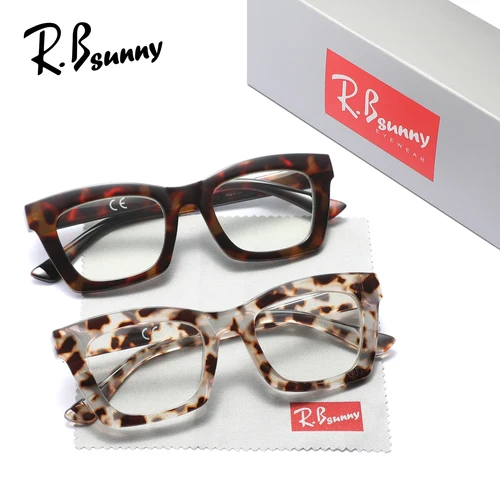 Imagen 1 del producto 2 uds gafas de lectura grandes de moda para mujer gafas de presbicia ópticas con bloqueo de luz azul + 1,0 + 1,5 + 2,0 + 2,5 + 3,0 + 3,5