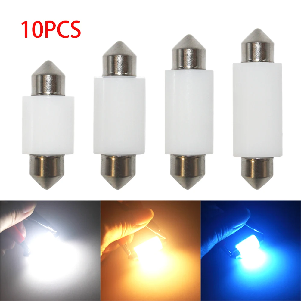 

10pcs Car interior lights c5w 31 mm 36mm 39mm 41mm car ceiling light car reading light amber led light 12v vehicle accessories