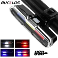 Bicycle Rear Light Waterproof LED USB Rechargeable Tail Light Cycling Flash Lamp Safety Mountain Bike Taillight Red Blue White