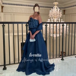 Lorrtta Eid Al-fitr Grace Navy Blue Luxurious Elegant Evening Dress Gowns Women's Dresses Luxury 2024 Party Wedding Guest Female