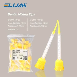 50/100PCS 1:1 Dental Mixing Tips Head Silicone Rubber Gun Disposable Conveying Mixers Teeth Whitening Impression Equipment