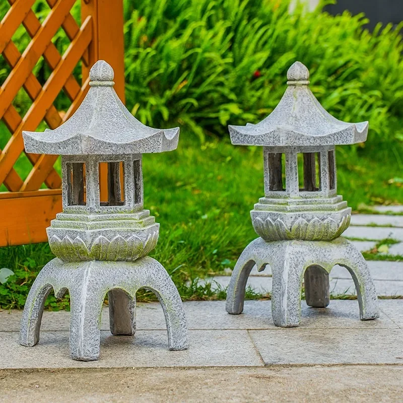 Chinese imitation stone four-corner palace lamp outdoor lawn courtyard garde