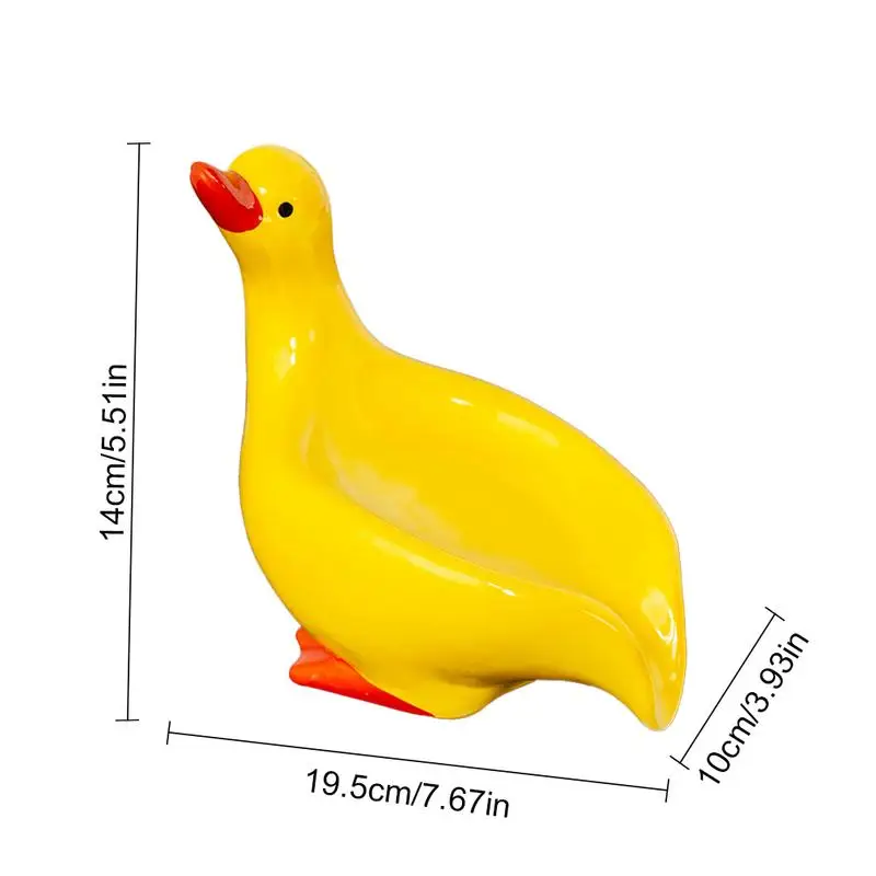 Keramik Ente Seifenschale Ente Form Dusche Seife Halter Nicht-Slip Stabile Multifunktionale Schwamm Lagerung Dekorative Seife Saver Für